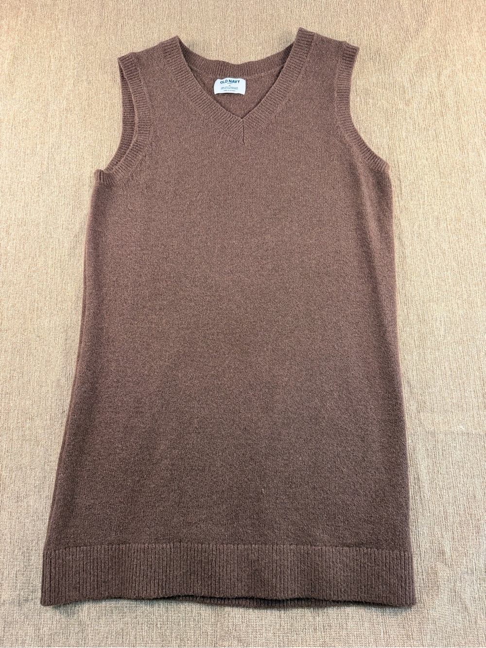 Old Navy SoSoft V-Neck Knit Sweater Vest M Brown Sleeveless